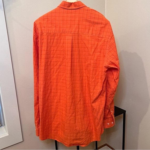 OSU Beavers Collegiate Orange Long Sleeve Plaid Embroidered Button Down Shirt - Picture 4 of 5